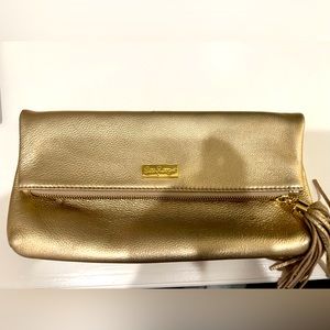 Lilly Pulitzer Gold Leather Clutch!
